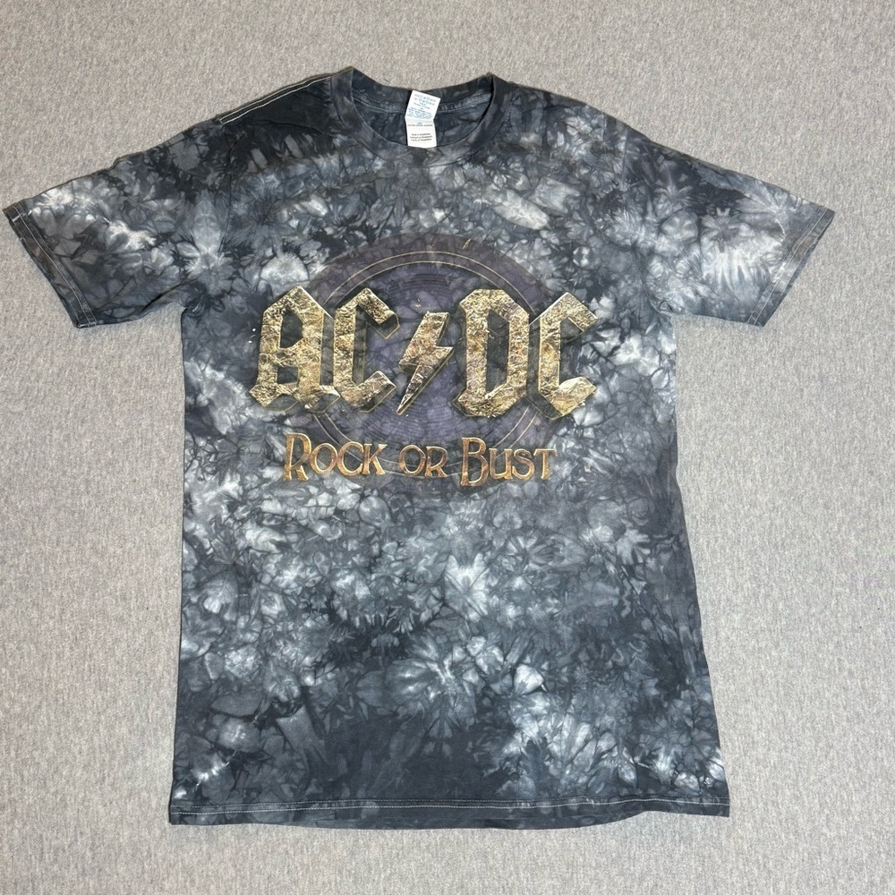 Ac/Dc.”Rock Or Bust” World Tour 2015 Shirt. Blue Sz. M Gray - Picture 2 of 8
